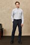 Men's Navy Blue Slim Fit Narrow Cut Tie Waist Flexible Trousers - 2