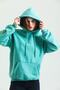 Unisex 100% Cotton Oversize Mint Green Hooded Sweatshirt - 3