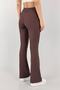 Women's Brown Flare Leg Ribbed High Waist Leggings Pants - 5