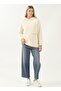 Hooded Collar Beige Women's Sweatshirt Know - 3