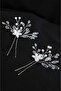 Double Bridal Headband with Floral Design Pearl and Glass Beads and Wire Clasp - 2