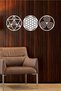 Sacred Geometry 3'L Set Merkaba, Flower of Life and Triskele Wall Decoration, Painting - 2