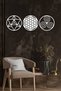Sacred Geometry 3'L Set Merkaba, Flower of Life and Triskele Wall Decoration, Painting - 3