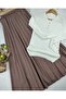 Cotton Diagonal Fabric Pleated Skirt - 3