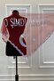 O Now Soldier Shawl Cover, Red Henna Shoulder Cover Crescent Star Sequin