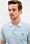 Men's Light Indigo Polo Neck T-shirt - 2