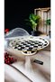 Checkerboard Patterned Enamel Footed Cake Dish