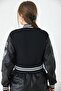Women's Embroidered Crop College Jacket - 8