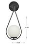 Design Damla-mirza Sconce 1 Piece - Black and White Glop Glass - 2