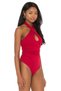 Women's Low-Cut Chest Gathered Silk Jersey Bodysuit - 3