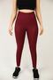 Women's Burgundy Push Up Leggings - 2