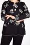 Women's Black Şile Cloth Long Sleeve Blouse - 2