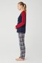 Women's Claret Red Pajama Set - 2