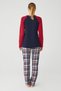 Women's Claret Red Pajama Set - 3