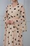V-Neck Belted Chiffon Dress - Cream - 3