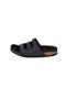 Genuine Leather Black Furry Slippers - 6