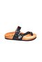 Genuine Leather Dark Brown Women's Slippers - 3