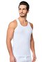 Men's White Combed Cotton Strappy Tank Top 3-Piece