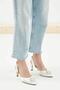 Zoey White Low Heeled Stone Evening Dress Shoes