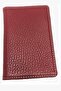 Unisex Red Genuine Leather Business Card Holder Wallet - 2