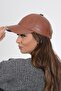 13581 Brown Leather Cap - 2