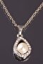 Women's White Zircon Stone Pearl Drop Necklace - 3