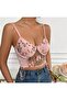 Butterfly Embroidered Pink Bustier Suitable for Daily Use - 2