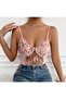 Butterfly Embroidered Pink Bustier Suitable for Daily Use - 3