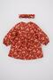 Baby Girl Patterned Long Sleeve Flannel 2-Piece Dress - 6