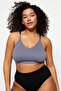Gri Askılı Seamless/Dikişsiz Balensiz Kapsız Esnek Bralette Örme Büyük Beden Sütyen TBBSS23CW00001 - 6