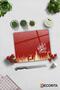 Happy New Year Red Silhouette Glass Cutting Board - 29cm X 34cm