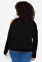 Siyah Cut Out Detaylı Triko Kazak TBBAW23AN00025 - 5