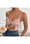 Butterfly Embroidered Pink Bustier Suitable for Daily Use