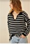 Striped Polo Neck Knitwear Sweater - 2