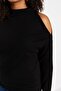 Siyah Cut Out Detaylı Triko Kazak TBBAW23AN00025 - 4