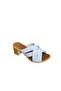PC-7108 Genuine Leather Heeled White Women's Slippers