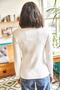 Women's Ecru Pool Neck Raised Lycra Blouse BLZ-19002078 - 5