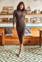 Women's Bitter Brown Lycra Long Camisole Dress ELB-19000750 - 4