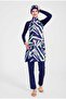 Patterned Licra Fabric Hijab Swimsuit - 4