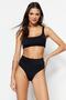 Siyah Bralette Yüksek Bel Regular Basic Bikini Takımı TBESS22BT0010 - 3