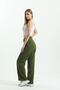 Khaki High Waist Boyfriend Wide Leg Loose Wide Leg Trousers - 2