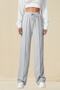 Women's Black High Waist Front Seam Striped Wide Leg Sweatpants