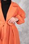 Belted Women's Hijab Coat with Gathered Sleeves - 5