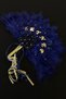 Navy Blue Bridal Fan, Bachelorette Party, Bride to Be, Bridesmaid, Henna Night, Wooden Feather Fan