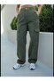 High Waist Wide Leg Khaki Cargo Pocket Loose Palazzo Trousers - 2