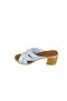 PC-7108 Genuine Leather Heeled White Women's Slippers - 3