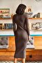 Women's Bitter Brown Lycra Long Camisole Dress ELB-19000750 - 3