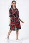 Patterned Shirt Dress (b22-458a) - 2