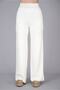 Women's Ecru Loose Woven Wide Leg Knitwear Trousers - 5