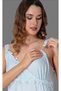 Women's Blue Maternity Nightgown with Adjustable Strap and Breastfeeding Feature Effortt - 2